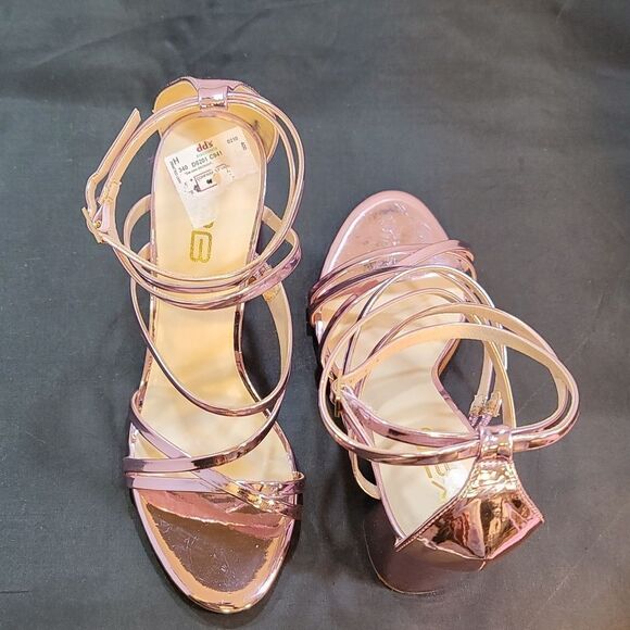 BRAND NEW X2B METALLIC STRAPPY HIGH HEEL WOMEN'S SANDAL - Picture 4 of 13